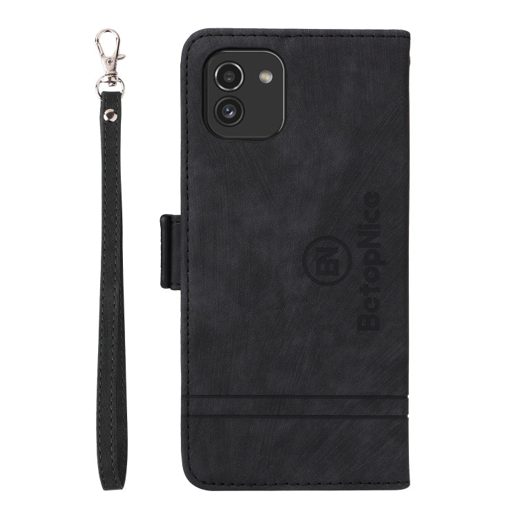 For Samsung Galaxy A03 166mm BETOPNICE Dual-side Buckle Leather Phone Case