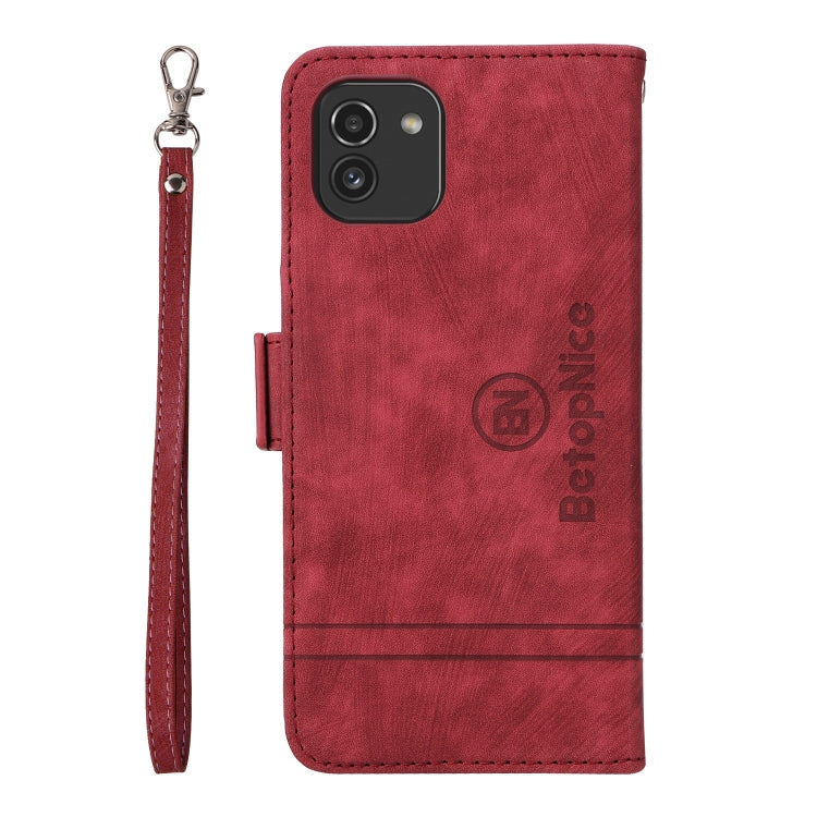 For Samsung Galaxy A03 166mm BETOPNICE Dual-side Buckle Leather Phone Case