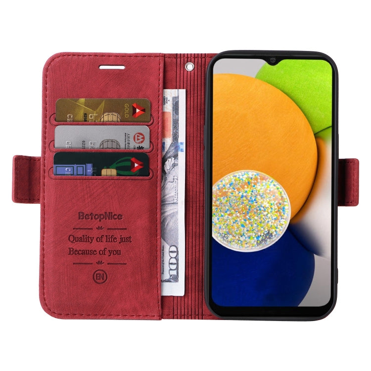 For Samsung Galaxy A03 166mm BETOPNICE Dual-side Buckle Leather Phone Case