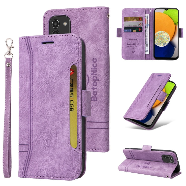 For Samsung Galaxy A03 166mm BETOPNICE Dual-side Buckle Leather Phone Case