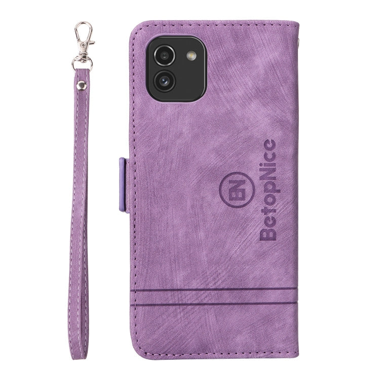 For Samsung Galaxy A03 166mm BETOPNICE Dual-side Buckle Leather Phone Case