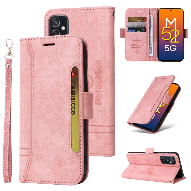 For Samsung Galaxy M52 5G BETOPNICE Dual-side Buckle Leather Phone Case