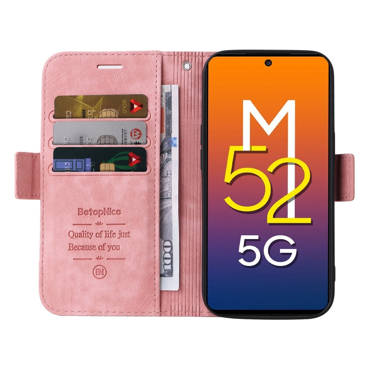 For Samsung Galaxy M52 5G BETOPNICE Dual-side Buckle Leather Phone Case