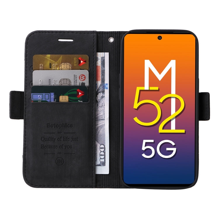 For Samsung Galaxy M52 5G BETOPNICE Dual-side Buckle Leather Phone Case