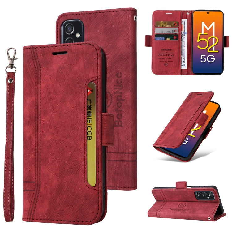 For Samsung Galaxy M52 5G BETOPNICE Dual-side Buckle Leather Phone Case