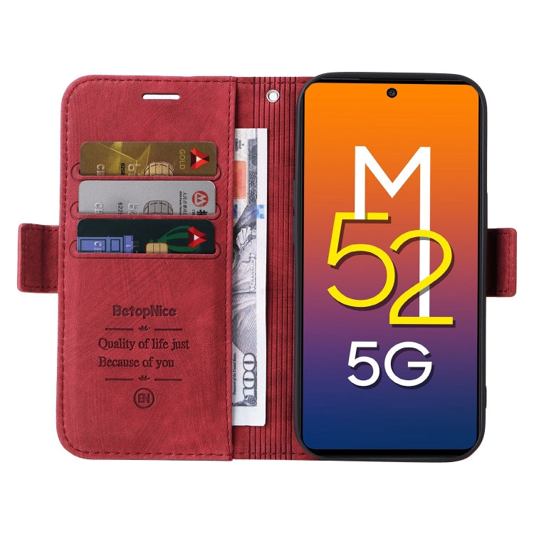For Samsung Galaxy M52 5G BETOPNICE Dual-side Buckle Leather Phone Case