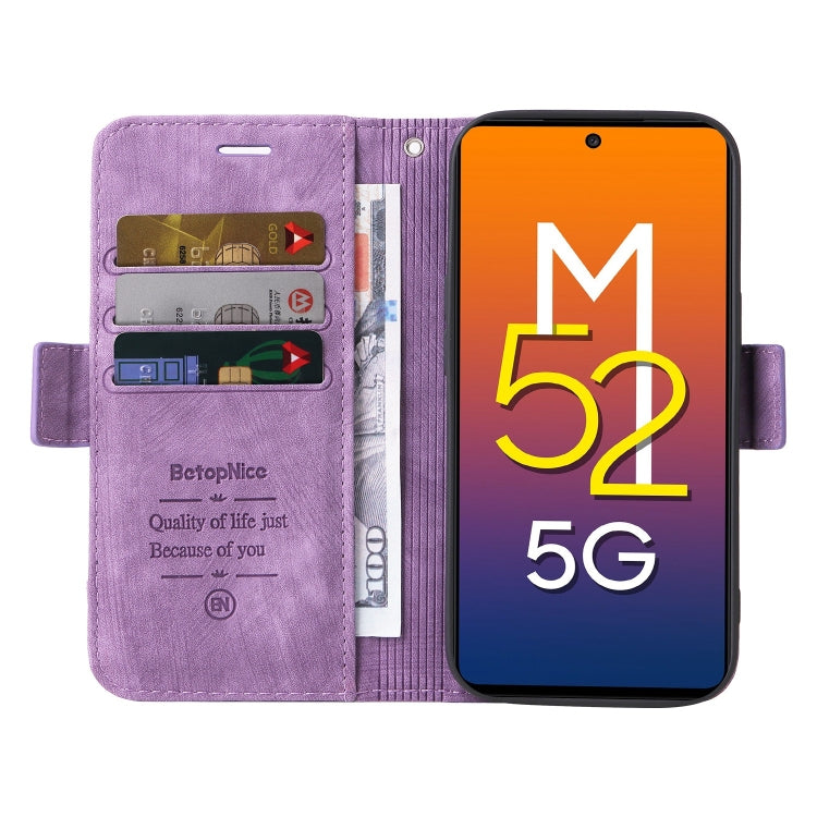 For Samsung Galaxy M52 5G BETOPNICE Dual-side Buckle Leather Phone Case
