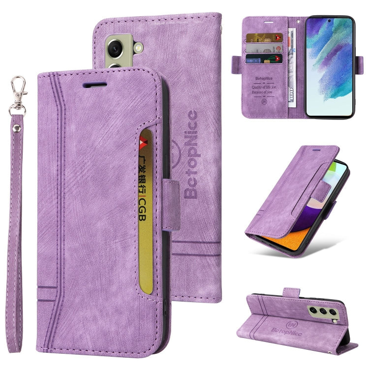 For Samsung Galaxy S21 FE 5G BETOPNICE Dual-side Buckle Leather Phone Case