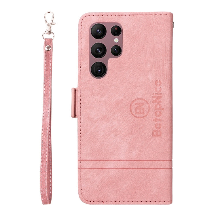 For Samsung Galaxy S22 Ultra 5G BETOPNICE Dual-side Buckle Leather Phone Case