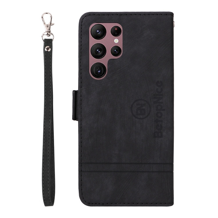 For Samsung Galaxy S22 Ultra 5G BETOPNICE Dual-side Buckle Leather Phone Case