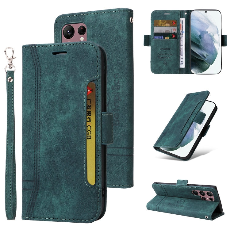 For Samsung Galaxy S22 Ultra 5G BETOPNICE Dual-side Buckle Leather Phone Case