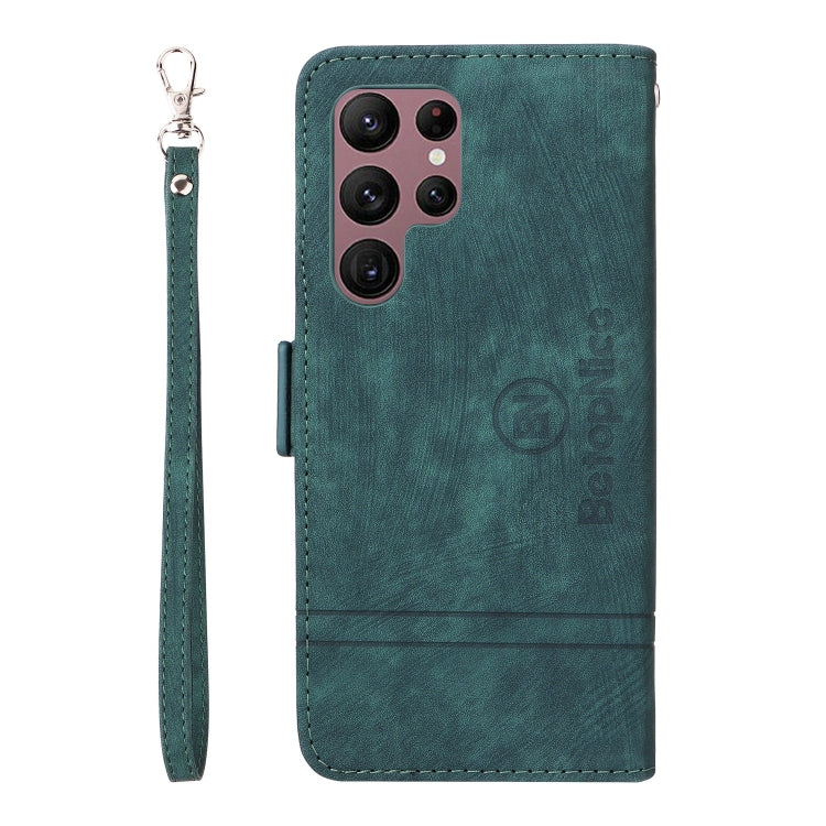 For Samsung Galaxy S22 Ultra 5G BETOPNICE Dual-side Buckle Leather Phone Case