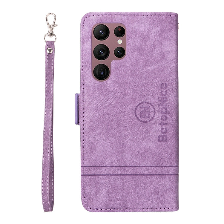 For Samsung Galaxy S22 Ultra 5G BETOPNICE Dual-side Buckle Leather Phone Case