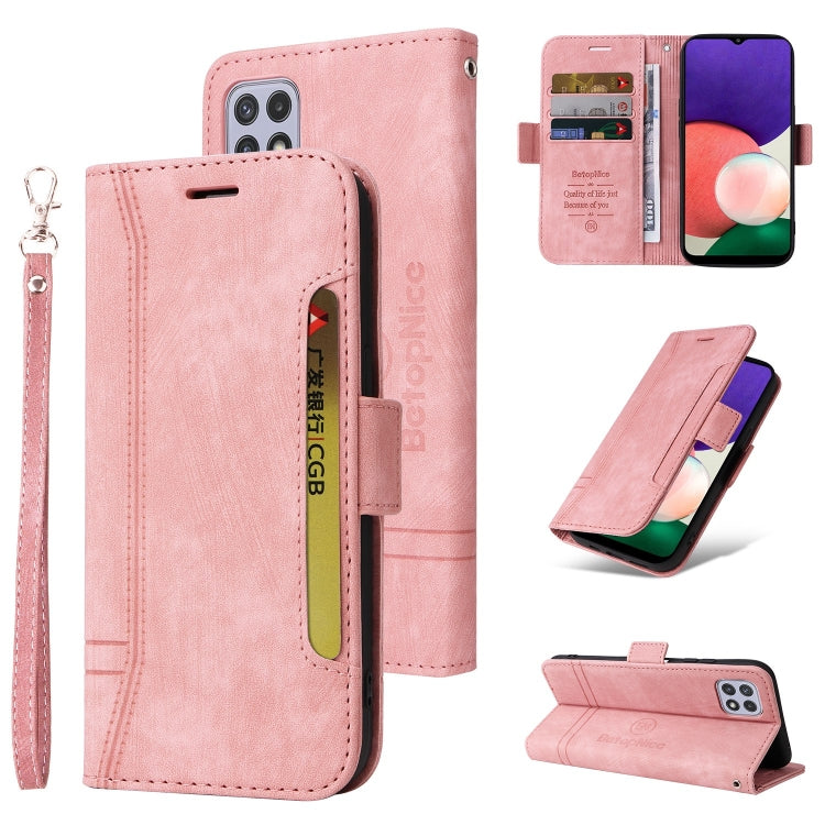 For Samsung Galaxy A22 5G BETOPNICE Dual-side Buckle Leather Phone Case