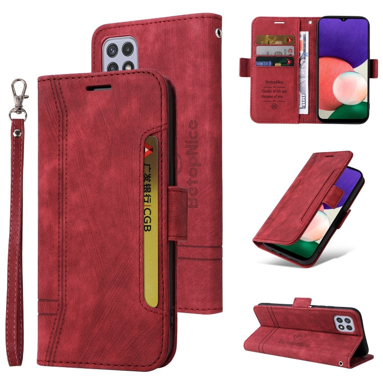 For Samsung Galaxy A22 5G BETOPNICE Dual-side Buckle Leather Phone Case