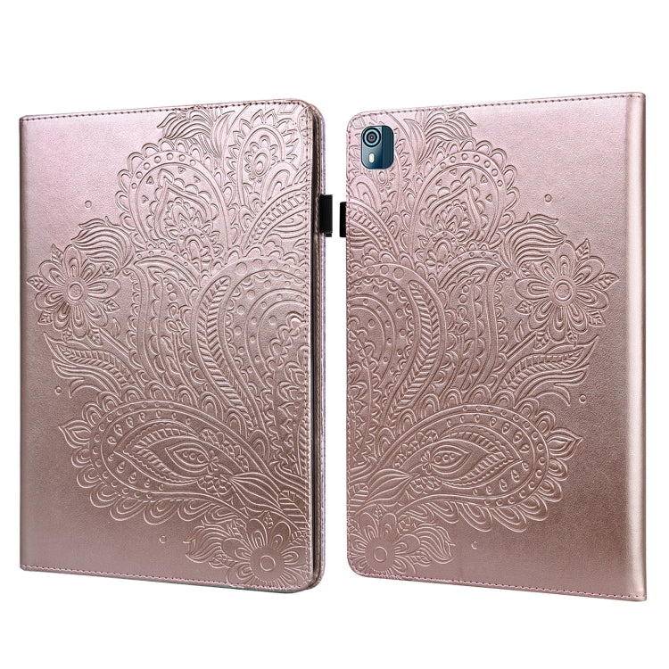 For Nokia T10 Peacock Embossed Pattern Leather Tablet Case