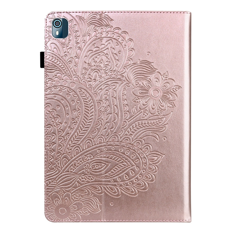 For Nokia T10 Peacock Embossed Pattern Leather Tablet Case