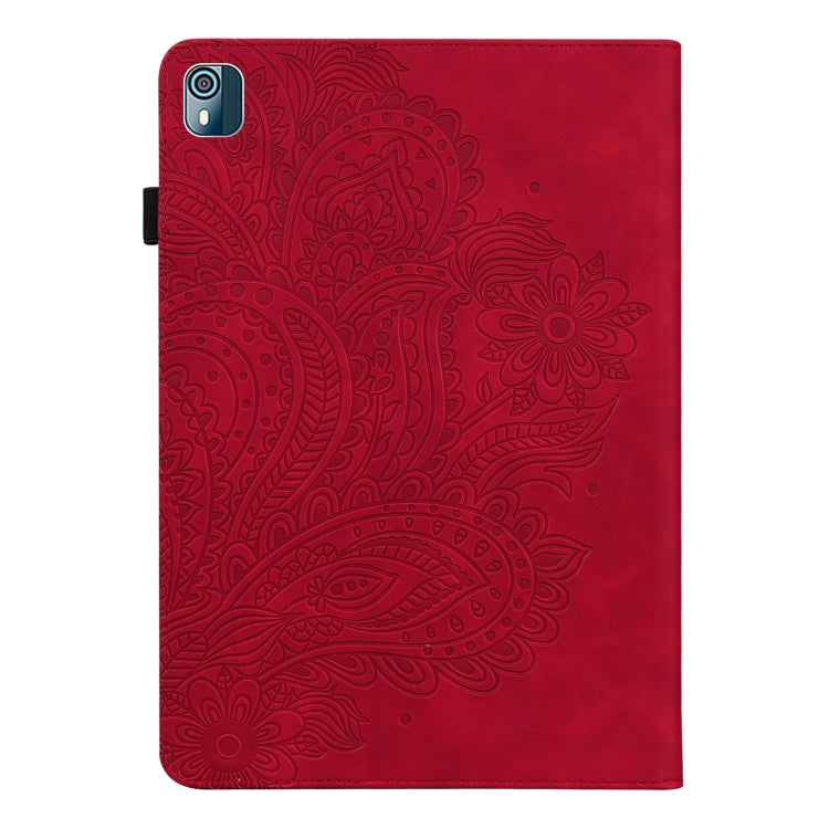 For Nokia T10 Peacock Embossed Pattern Leather Tablet Case