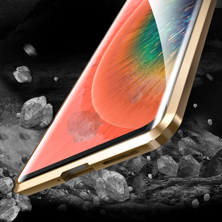 For OPPO Find X2 Shockproof Magnetic Attraction Leather Backboard + Tempered Glass Case with Camera Lens Protector Film