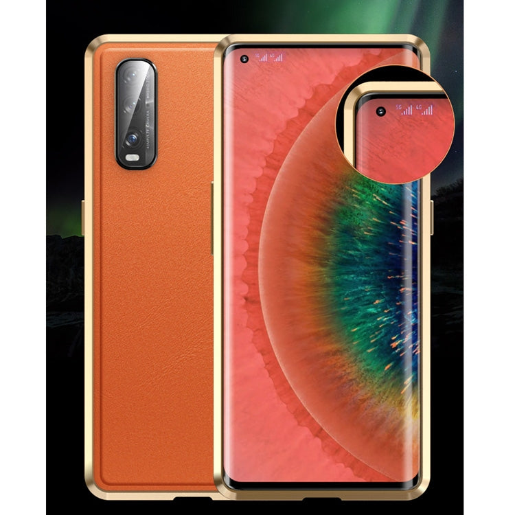 For OPPO Find X2 Shockproof Magnetic Attraction Leather Backboard + Tempered Glass Case with Camera Lens Protector Film