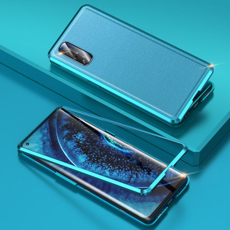 For OPPO Find X2 Shockproof Magnetic Attraction Leather Backboard + Tempered Glass Case with Camera Lens Protector Film