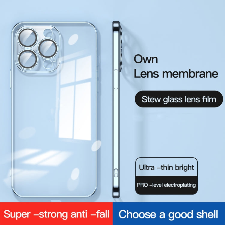 For iPhone 14 Dustproof Glass Lens Protection Electroplating Phone Case