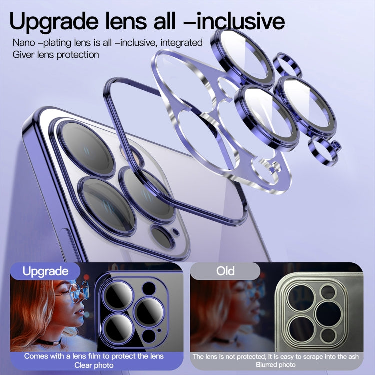 For iPhone 14 Pro Dustproof Glass Lens Protection Electroplating Phone Case