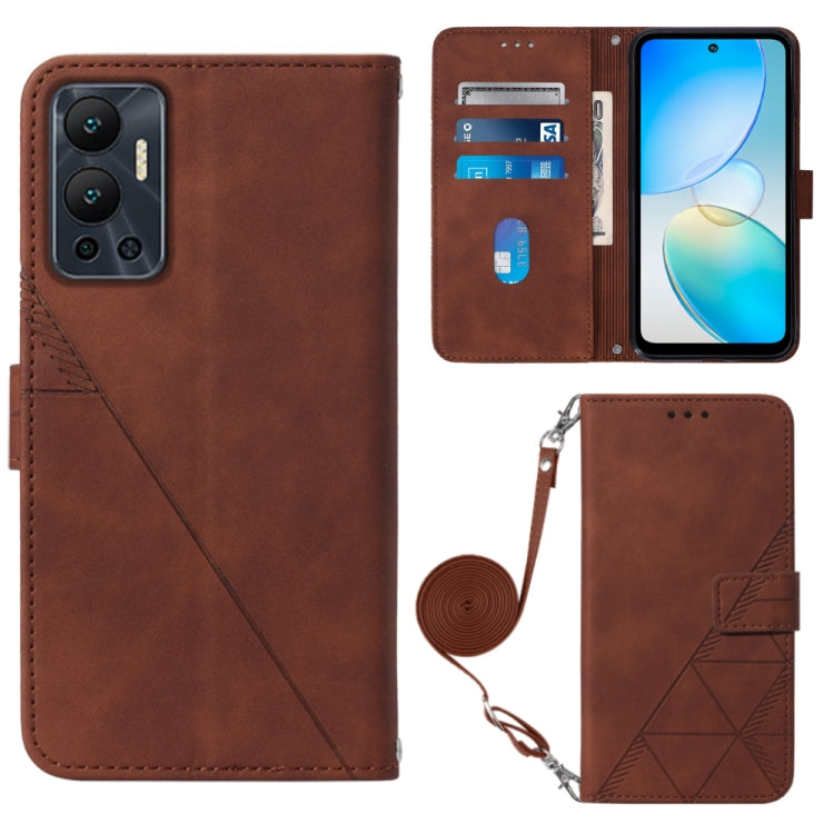 For Infinix Hot 12 X6817 Crossbody 3D Embossed Flip Leather Phone Case