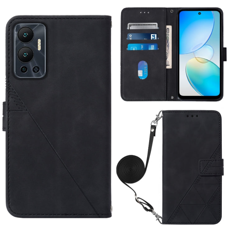 For Infinix Hot 12 X6817 Crossbody 3D Embossed Flip Leather Phone Case
