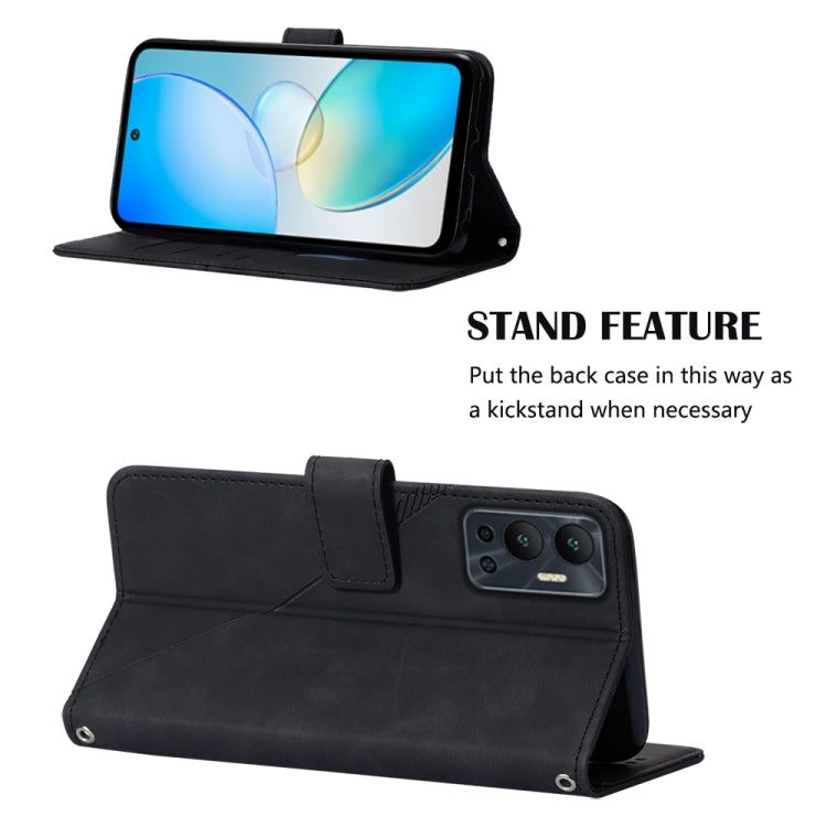 For Infinix Hot 12 X6817 Crossbody 3D Embossed Flip Leather Phone Case
