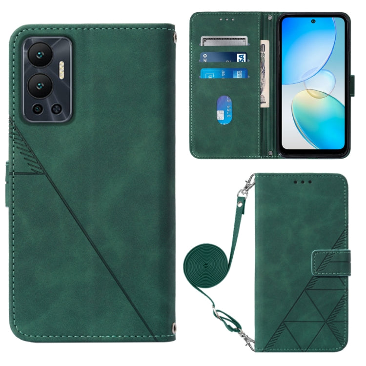 For Infinix Hot 12 X6817 Crossbody 3D Embossed Flip Leather Phone Case