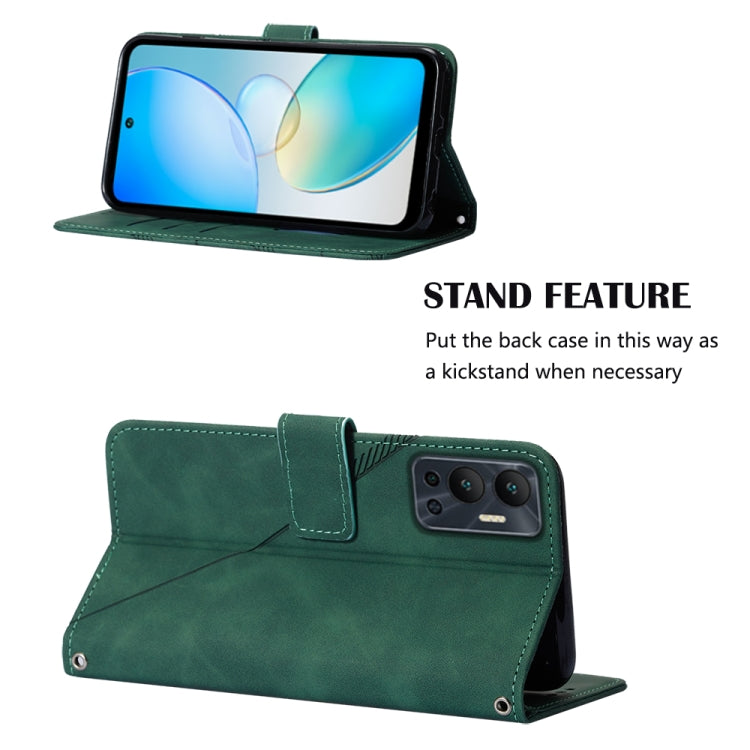 For Infinix Hot 12 X6817 Crossbody 3D Embossed Flip Leather Phone Case