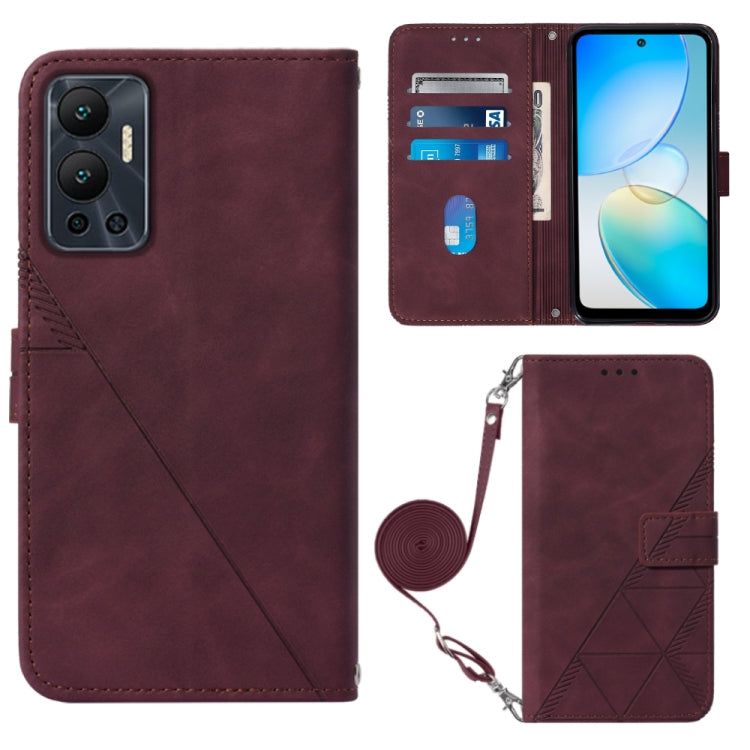 For Infinix Hot 12 X6817 Crossbody 3D Embossed Flip Leather Phone Case