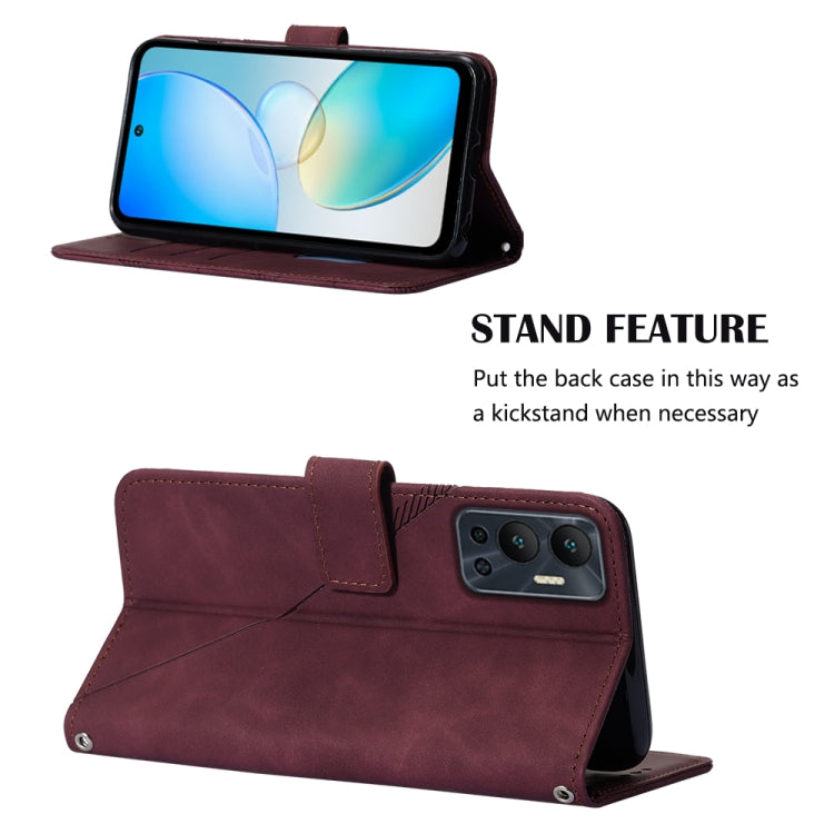 For Infinix Hot 12 X6817 Crossbody 3D Embossed Flip Leather Phone Case