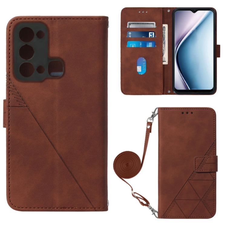 For Itel P38 / S17 / Vision 3 Crossbody 3D Embossed Flip Leather Phone Case