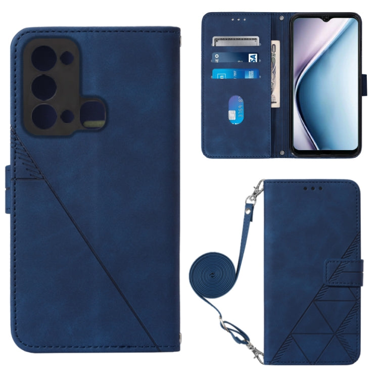 For Itel P38 / S17 / Vision 3 Crossbody 3D Embossed Flip Leather Phone Case