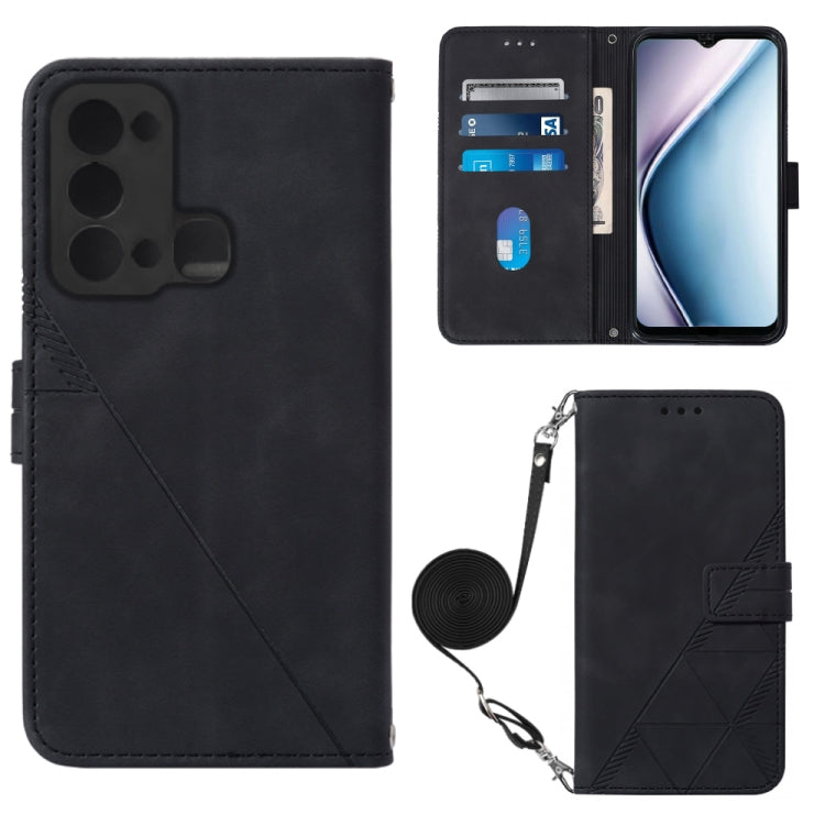 For Itel P38 / S17 / Vision 3 Crossbody 3D Embossed Flip Leather Phone Case