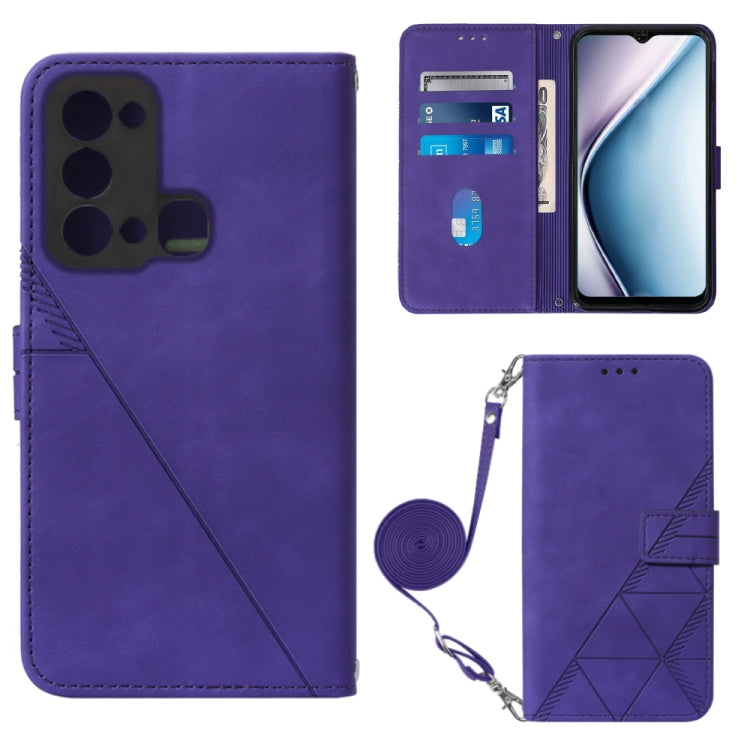 For Itel P38 / S17 / Vision 3 Crossbody 3D Embossed Flip Leather Phone Case