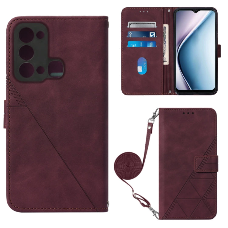 For Itel P38 / S17 / Vision 3 Crossbody 3D Embossed Flip Leather Phone Case
