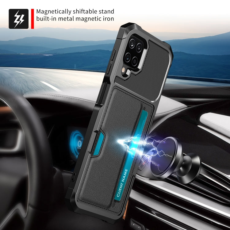 For Samsung Galaxy A12 ZM02 Card Slot Holder Phone Case