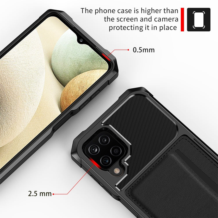 For Samsung Galaxy A12 ZM02 Card Slot Holder Phone Case