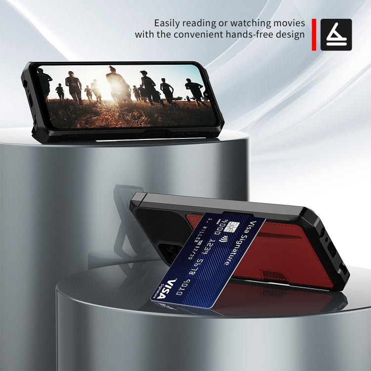 For Samsung Galaxy A12 ZM02 Card Slot Holder Phone Case