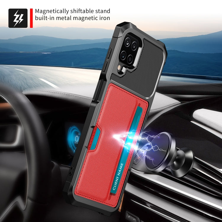 For Samsung Galaxy A12 ZM02 Card Slot Holder Phone Case