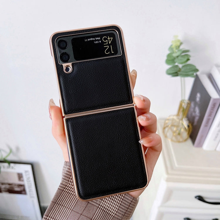 For Samsung Galaxy Z Flip4 Skyline Series Nano Electroplating PU Phone Case