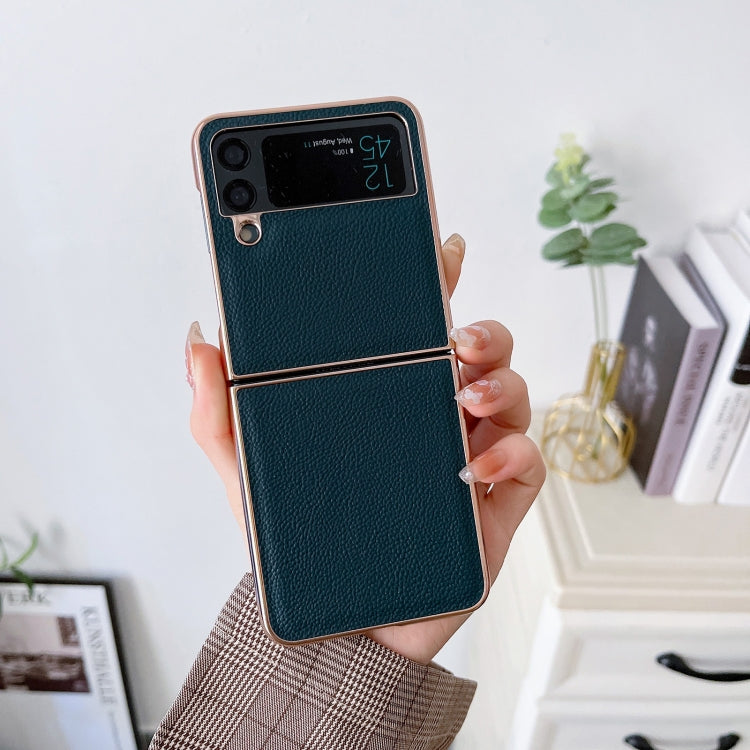For Samsung Galaxy Z Flip4 Skyline Series Nano Electroplating PU Phone Case