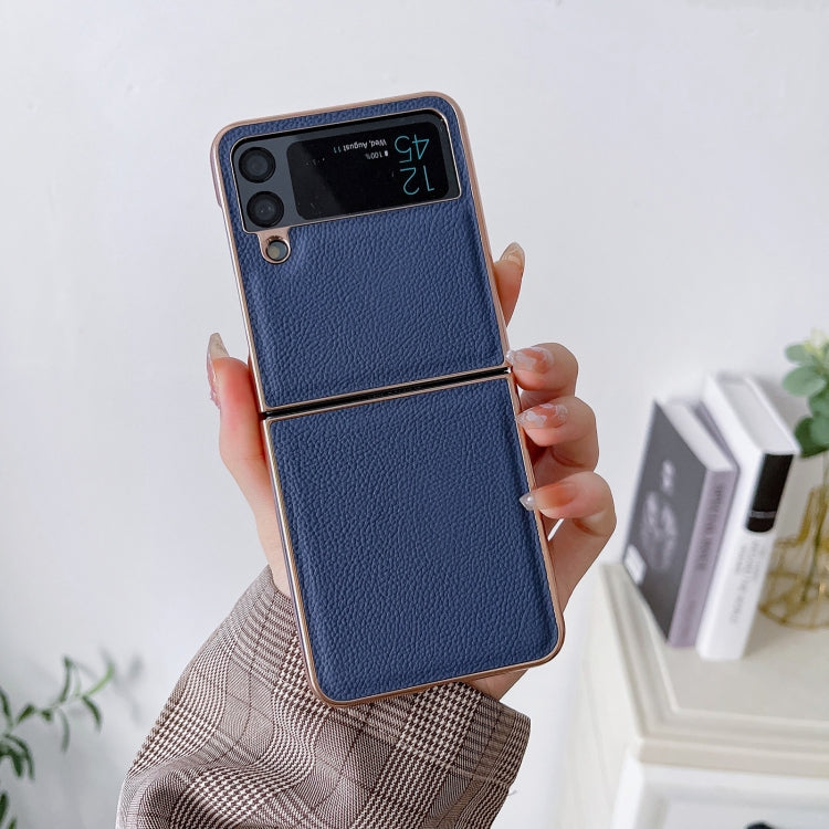 For Samsung Galaxy Z Flip4 Skyline Series Nano Electroplating PU Phone Case