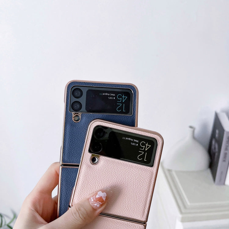 For Samsung Galaxy Z Flip4 Skyline Series Nano Electroplating PU Phone Case