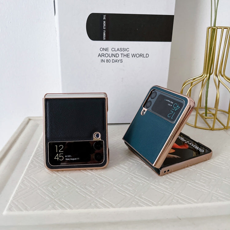 For Samsung Galaxy Z Flip4 Skyline Series Nano Electroplating PU Phone Case