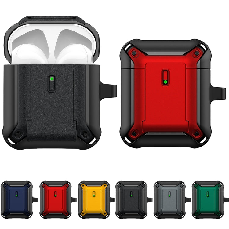 For AirPods 1 / 2 Sliding Buckle Wireless Earphone Protective Case with Hook