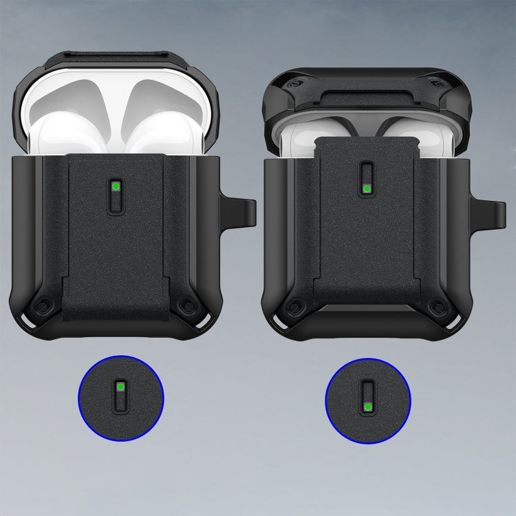 For AirPods 1 / 2 Sliding Buckle Wireless Earphone Protective Case with Hook